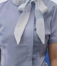 紫魅俏夏季短袖空姐酒店服務(wù)員襯衣工作服餐飲前臺收銀職業(yè)襯衫工裝套裝 白色 L 曬單實(shí)拍圖