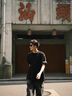 OEMG 撞色短袖t恤男士夏季潮流牌高級(jí)感重磅痞帥2025新款半袖純棉體恤 灰色 XL [建議110-130斤] 曬單實(shí)拍圖