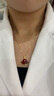 18K金小裙子吊墜au750彩金玫瑰金黃金鎖骨鏈套鏈女款送女友禮物 18k金黃金色（配18K金項(xiàng)鏈） 紅瑪瑙 曬單實(shí)拍圖