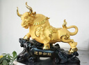 吉善緣 《運(yùn)勢(shì)如虹》金牛擺件 12生肖牛工藝客廳辦公室裝飾店鋪開(kāi)業(yè)禮品 14寸牛氣沖天【沙金色*彩盒裝】 曬單實(shí)拍圖