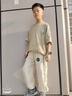 G.DUCKKIDS男童褲子夏款薄款2025新款兒童夏季防蚊褲中大童潮男孩春秋運動褲 卡其色【夏款】 130 建議5-6歲 曬單實拍圖