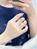 老鳳祥貓眼銀情侶戒指男女款對戒結婚紀念日求婚表白生日禮物送男女友貓眼對戒+品牌禮盒 曬單實(shí)拍圖
