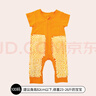 豹潛爬爬服爬行嬰兒春夏秋季寶寶拖布連體衣服防臟罩衣擦地板拖把空調(diào) 【升級(jí)款】桔色夏款 100碼 曬單實(shí)拍圖