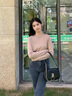 TKSY春秋2025新品法式一字肩領(lǐng)打底毛衣女裝內(nèi)搭長袖針織衫上衣薄 啡駝色 M 【建議100-110斤】 曬單實拍圖