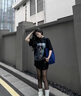 Charlie Luciano匹諾曹火焰T恤春夏新款情侶男女同款92779百搭休閑cl短袖男潮 黑色 L 175 曬單實(shí)拍圖