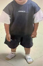 巴拉巴拉兒童套裝夏裝男大童短袖兩件套純棉童裝運(yùn)動(dòng)親子潮酷撞色 灰色調(diào)00322 110cm 曬單實(shí)拍圖