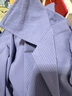無印良品（MUJI）女式 易干彈力泡泡紗開領(lǐng)短袖衫女士襯衫襯衣女款女裝夏季上衣 煙熏藍(lán)色 M (160/84A) 曬單實(shí)拍圖