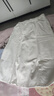 尚都比拉都市通勤中長(cháng)裙女夏高腰顯瘦半身裙設計感A字牛仔裙 米白色  XL  曬單實(shí)拍圖