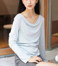 森馬（Semir）長袖T恤女短款不規(guī)則設(shè)計感修身顯瘦2025秋蕩領(lǐng)薄款107625101097 曬單實拍圖