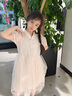 G.DUCKKIDS小黃鴨童裝女童連衣裙夏季2025新款中大童洋氣公主裙女寶寶網(wǎng)紗裙 杏色 110 【建議4-5歲】 曬單實(shí)拍圖