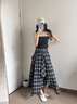 佐敘不規(guī)則黑白格紋半身裙女2025夏季新款時尚高腰垂感百搭裙子中長款 黑白格紋 均碼 （115斤內(nèi)） 曬單實拍圖