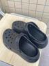 XGGC泡芙洞洞鞋女夏季網(wǎng)紅少女心學(xué)生沙灘包頭外穿涼拖鞋 黑色 37-38 曬單實(shí)拍圖