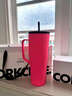 CORKCICLE.巨無霸吸管保溫杯大容量手柄保冷杯子車載冰霸杯西柚粉890ml 曬單實(shí)拍圖