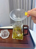 津盼玻璃公道杯茶漏三件套功夫茶具配件茶水分離帶過濾網(wǎng)一體分茶器 公道杯+銅錢茶漏 曬單實(shí)拍圖