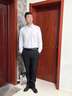 皮爾卡丹（pierre cardin）桑蠶絲長(zhǎng)袖襯衫男士春秋冬裝薄款無(wú)痕免燙純色中年爸爸裝休閑襯衣 淺蘭色 165/84【建議95-115斤】 曬單實(shí)拍圖
