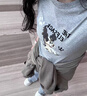 妖精的口袋【騙騙你】治愈萌寵22色短袖t恤女2025年夏季彩色多巴胺寬松上衣 潦草小狗灰色 M 曬單實(shí)拍圖