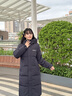 波司登（BOSIDENG）于適同款25新款羽絨服男女同款情侶長(cháng)款寬松舒適連帽面包服外套 黑青色|5978 M 165/88A 體重約120斤以?xún)?曬單實(shí)拍圖