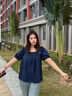 MsShe【度假風(fēng)復(fù)古套裝】大碼女裝2025夏裝胖mm貝殼流蘇小衫短褲 襯衫-藏青藍(lán)色現(xiàn)貨 3XL 曬單實(shí)拍圖