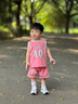 齊齊熊（ciciibear）[小冰甲涼感抗菌]齊齊熊男童背心套裝夏季寶寶純棉籃球服2025新款 冰莓粉 90 曬單實拍圖