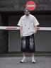 LEMANISM短褲男情侶潮牌漆點(diǎn)牛仔短褲休閑夏季設(shè)計(jì)感休閑褲子 黑色 M 曬單實(shí)拍圖