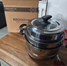 科固（KEGOO）雙層蒸鍋二層蒸籠加厚不銹鋼28cm 燃?xì)庠铍姶艩t通用煲湯煮鍋KG101 曬單實拍圖