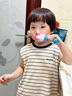 百刷寶貝（brush-baby）寶寶電動(dòng)牙刷0-3歲軟毛防水聲波震動(dòng)兒童嬰兒牙刷小月齡1歲2歲3歲 藍(lán)色款【1年質(zhì)?！?主機(jī)+2刷頭 曬單實(shí)拍圖