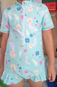 迪士尼兒童泳衣女孩速干連體泳衣夏新款艾莎百褶裙泳衣SF240148 綠 150 曬單實拍圖