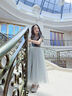 乖奇奇（ALERTCHYCHY）兒童禮服公主裙花童婚紗小女孩生日主持人高端女童鋼琴演出服大童 灰色長(zhǎng)款無(wú)袖01-C2 130cm(130cm) 曬單實(shí)拍圖