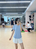 徽格兒（phigeer）后口袋短褲運動(dòng)套裝女夏季款短袖透氣訓練服專(zhuān)業(yè)跑步速干衣健身服 奶油藍兩件套(白褲) M 曬單實(shí)拍圖