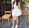妙奕嘉白色吊帶連衣裙女2025夏季新款裙子短裙純欲度假海邊沙灘裙小個(gè)子 赫本風(fēng)芭蕾吊帶花苞裙 L 【建議98-110斤】 曬單實(shí)拍圖
