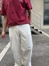 馬克華菲【天絲薄款】男士牛仔褲男2025夏季寬松直筒白色闊腿休閑長(zhǎng)褲子男 曬單實(shí)拍圖