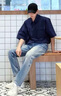 Shelley Jones 半拉鏈工裝短袖襯衫男士夏季新款日系cityboy復(fù)古潮牌polo領(lǐng)襯衣 卡其色 XL [推薦120-140斤] 曬單實拍圖