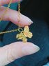 中國珠寶繁花蝴蝶黃金吊墜女花朵足金項鏈掛墜2026新年生日禮物送女友老婆 足金春花仙蝶吊墜+品牌禮盒 金重約0.8g，贈S925銀鏈 曬單實(shí)拍圖