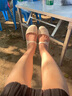 迪卡儂（DECATHLON）涼鞋女洞洞鞋夏平底包頭涼鞋沙灘鞋涉水鞋柔軟舒適SBT 米色 35-36碼_女款 曬單實(shí)拍圖