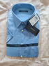 雅戈爾（YOUNGOR）短袖襯衫男純色提花DP免燙襯衫純棉面料抗皺平整易打理 藍色，提花 40 曬單實(shí)拍圖