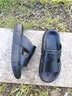 奧康2025夏季新款真皮一字拖鞋男外穿防滑防臭休閑涼鞋透氣男士沙灘鞋 黑色-1255721045H 【順豐包郵】 43 (265mm) 【標準皮鞋尺碼】 曬單實(shí)拍圖