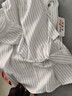 妃莉杋（FeiLiFan）法式連衣裙女裝夏季2025年新款小個(gè)子收腰顯瘦通勤白色條紋裙子女 米白色 L 曬單實(shí)拍圖