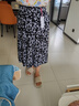 啄木鳥(niǎo)（TUCANO）夏季中年老年半身裙子碎花短裙中年婦女?huà)孧媽中裙冰絲廣場(chǎng)跳舞太 新花  9號(hào)色 裙長(zhǎng)63CM 均碼90-150斤穿 曬單實(shí)拍圖
