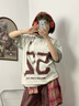 BJHG不計后果 美式棒球t恤短袖男款夏季潮牌復(fù)古衣服新款寬松情侶半袖 白灰色 XL 曬單實拍圖