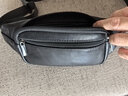 袋鼠真皮羊皮小號腰包男手機包迷你單肩斜挎包女背包戶(hù)外運動(dòng)休閑胸包 黑色 曬單實(shí)拍圖