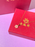 老鳳祥黃金項鏈女桃花足金吊墜金項鏈女生日七夕情人節(jié)禮物送女友老婆 足金吊墜+18K金鏈+久伴鐘愛禮盒 曬單實拍圖