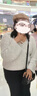 三福毛衣2024冬季鏤空斜杠V領(lǐng)寬松慵懶感上衣女裝492265 粉藍 L 曬單實拍圖