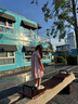 PawinPaw【學(xué)院風(fēng)】卡通小熊童裝25年春夏新款女寶寶花邊翻領(lǐng)格紋連衣裙 Pink粉紅色/25 110 曬單實(shí)拍圖