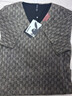 花花公子（PLAYBOY）冰絲短袖t恤男士夏季裝薄款v領(lǐng)寬松上衣新款潮流網(wǎng)紗鏤空半袖男裝 K18卡其 XL 推薦【125-140斤】 曬單實拍圖