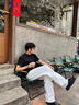 太子龍男士短袖polo衫2025夏季透氣純色百搭商務(wù)休閑抗皺翻領(lǐng)男士t恤 藍灰色 M 建議90-120斤 曬單實(shí)拍圖