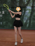 天丂網(wǎng)球裙健身短裙運(yùn)動(dòng)百褶裙女假兩件防走光夏小個(gè)子半身裙a字大碼 魅力黑色 均碼 【適合80-110斤】 曬單實(shí)拍圖