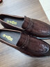 金利來(lái)男鞋春季新款春季商務(wù)休閑鞋牛皮皮鞋一腳蹬棕色正裝男士樂(lè )福鞋 棕色 43 曬單實(shí)拍圖