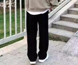 李寧（LI-NING）運動褲男春夏季休閑寬松舒適大碼直筒褲子潮流透氣百搭長褲衛(wèi)褲 黑色-直筒【棉質常規(guī) 舒適親膚】 L /175 (130-145斤) 曬單實拍圖
