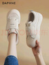 達芙妮厚底小白鞋女面包鞋2026春季新款增高魔術(shù)貼丑萌休閑板鞋女 曬單實(shí)拍圖