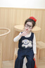 可英 GOWINBABY女童針織衫甜美2025秋季新款女孩純色拼接上衣女寶休閑寬松打底衫 杏色 130 （適合身高120cm-130cm） 曬單實拍圖